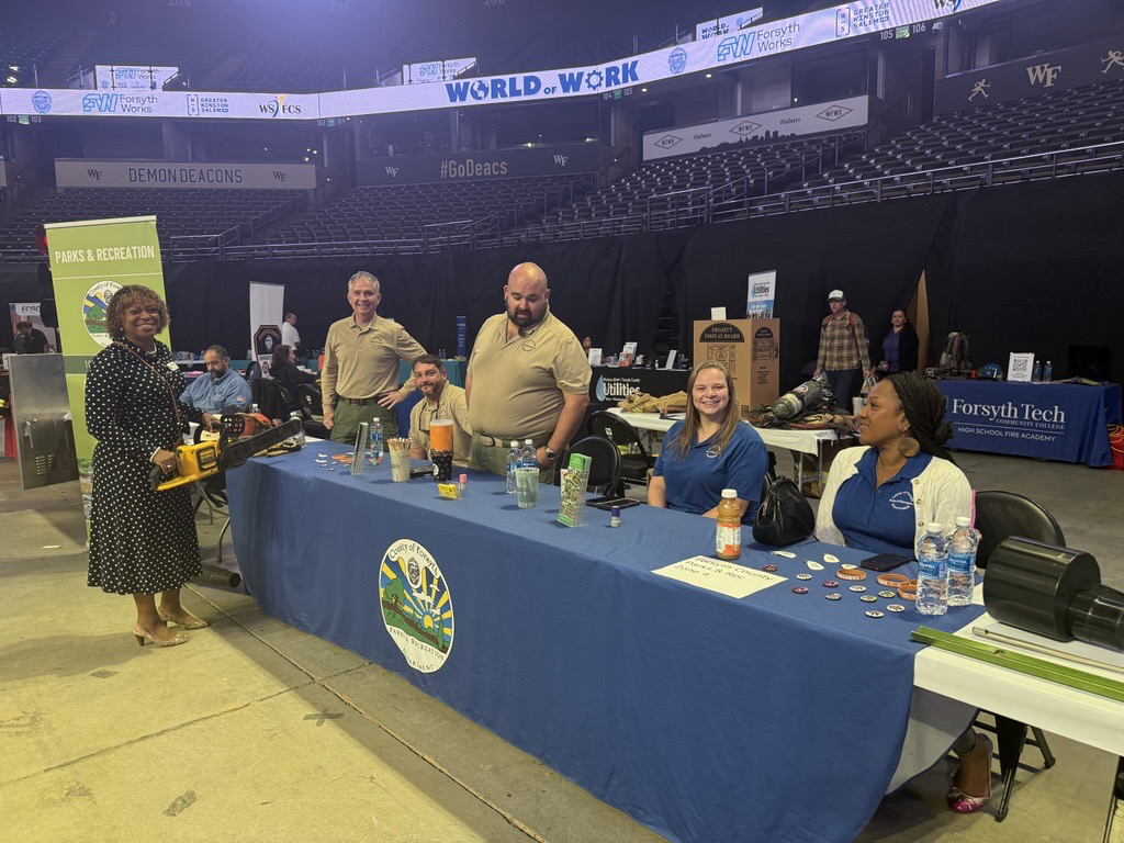 Commisioner McDaniel with the Parks Department at World of Work